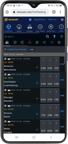 mozzart prijava sport