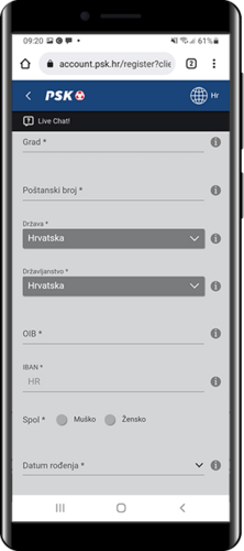 PSK verifikacija prvi korak