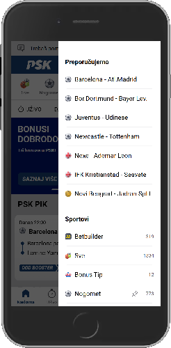 PSK aplikacija za sportsko klađenje