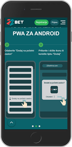 Snimka zaslona mobilne aplikacije 22bet za Android, stranica 3