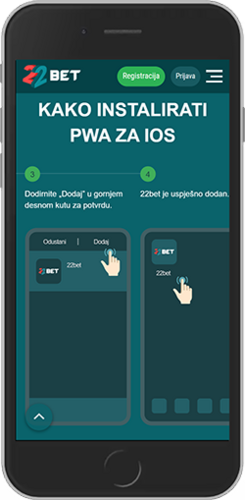 Snimka zaslona mobilne aplikacije 22bet za iOS, stranica 3
