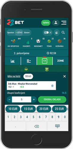 Snimka zaslona mobilne aplikacije 22bet sportska stranica 3