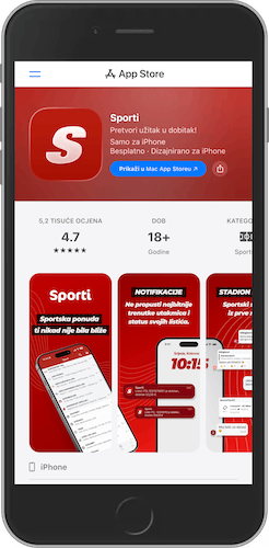 Snimka zaslona mobilne stranice SuperSport Apple Store