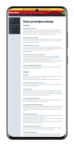 Snimok zaslona s često postavljanim pitanjima - Android