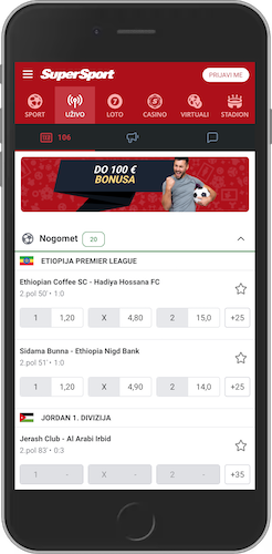 SuperSport aplikacija za sportsko klađenje - Klađenje uživo