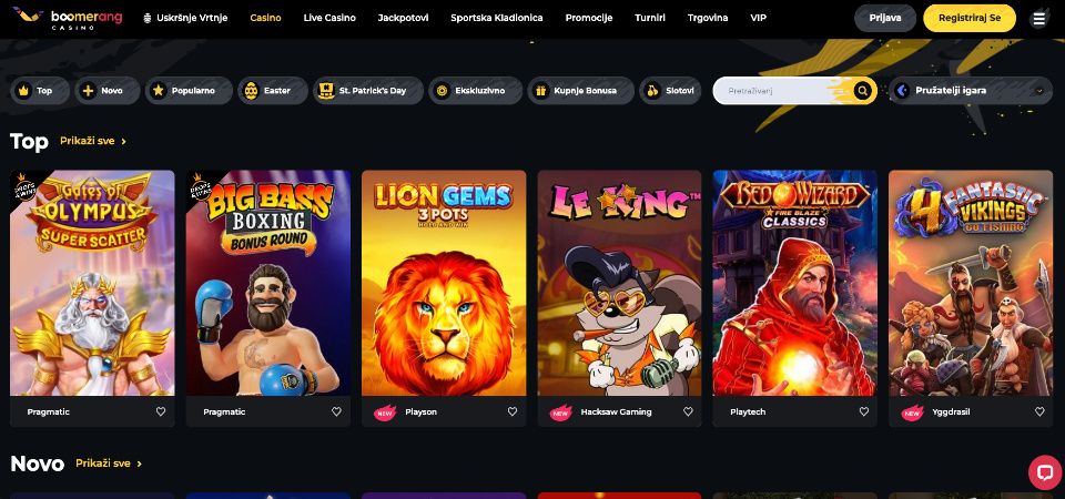 Boomerang casino glavna stranica