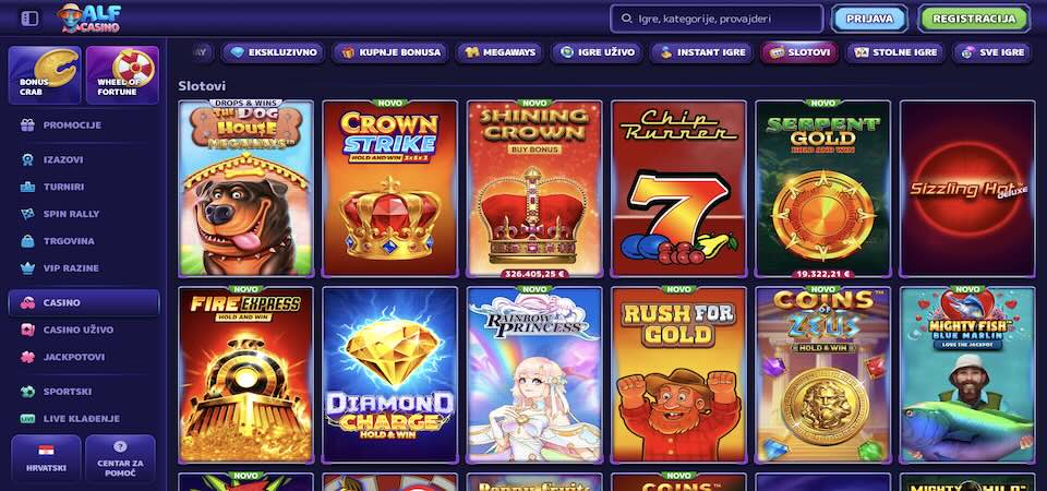 Snimka zaslona stranice AlfCasino kasina 