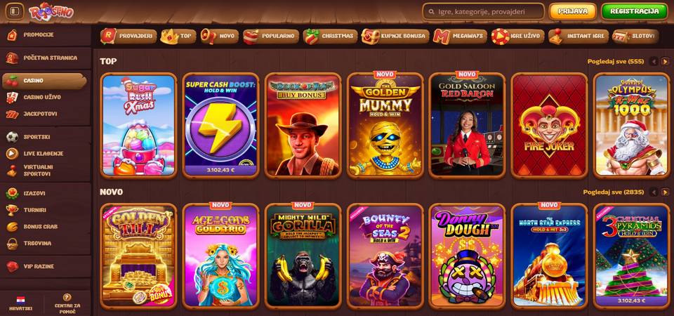 Snimka zaslona stranice kasina Gransino